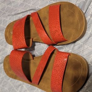 Corky red snake print sandal